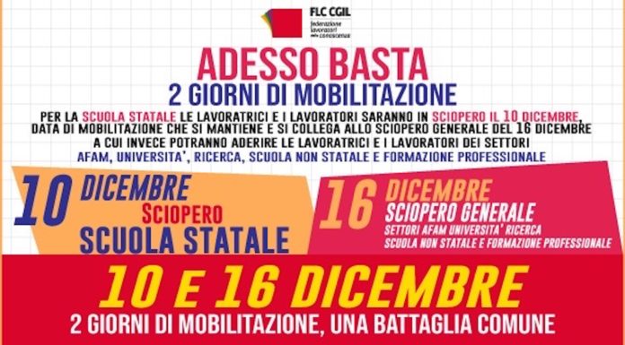 FLC CGIL Campania: foto dello Sciopero Generale del 16 dicembre 2021